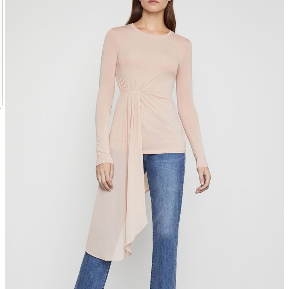 Bcbg Max Azria Asymmetrical Drape Top Size M